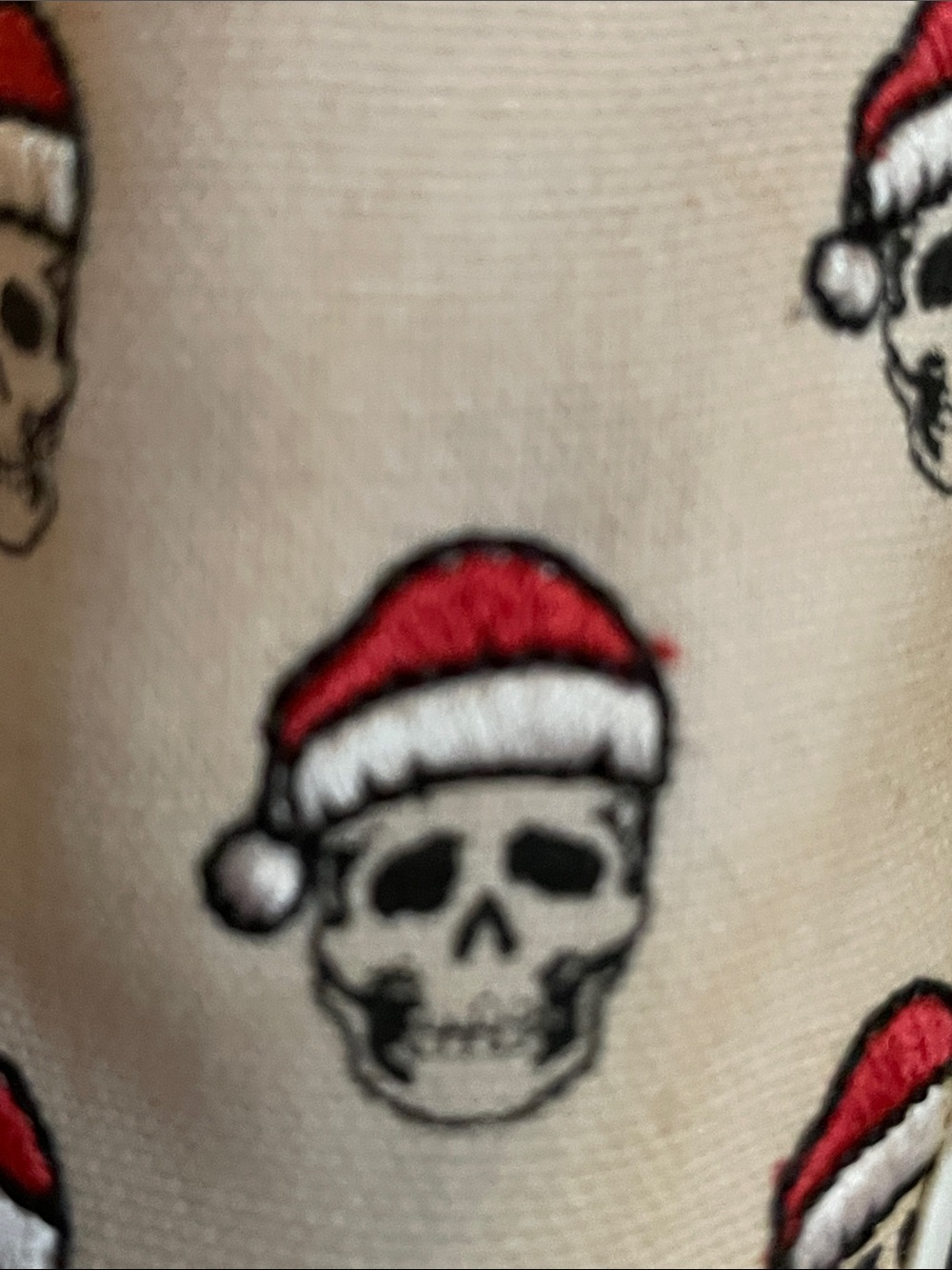 Vans Slip-On Loafers in White, Black, and Red with Skull Print - Picture 8 of 15
